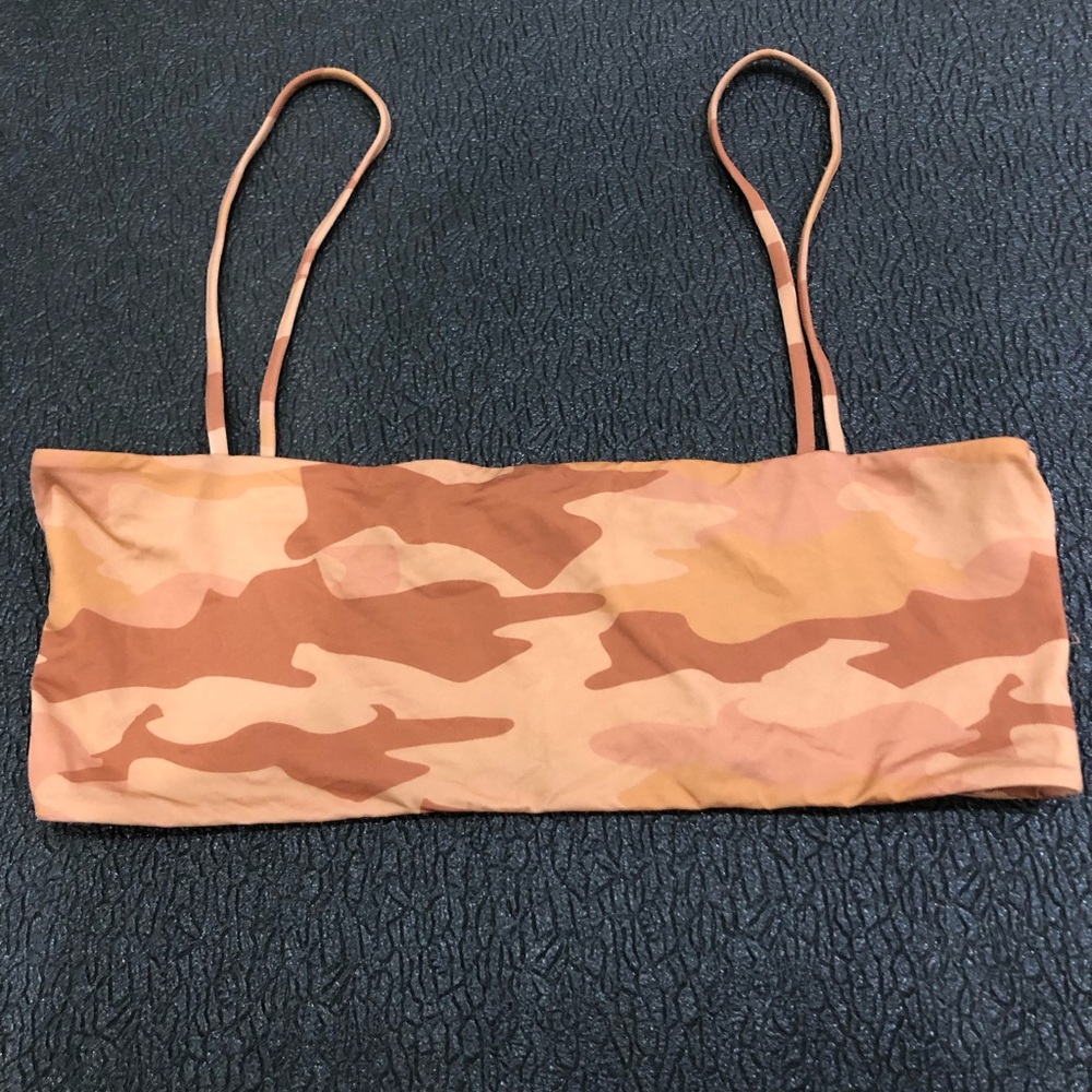 MAI Underwear Mod Bikini Top in Terracotta Camo, Size S